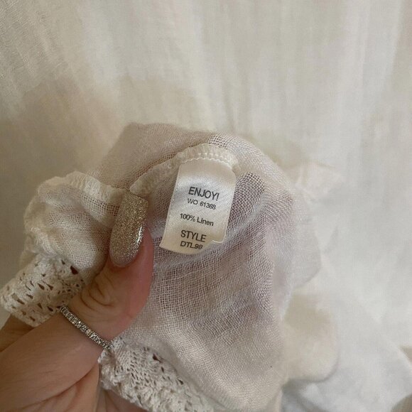 Women’s Michael stars white linen top dress size medium m - Picture 9 of 13